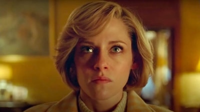 Kristen Stewart plays Princess Diana in Spenser, directed by Pablo Larrain. The film is available in theatres. 