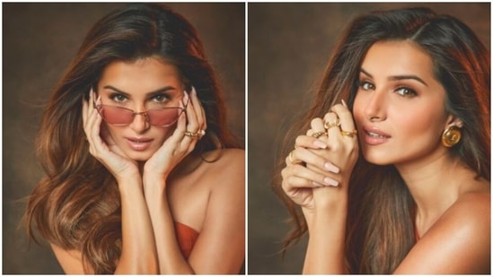 In the pictures shared on Instagram, Tara Sutaria can be seen posing in her gorgeous birthday outfit which she teamed with tanned pointed heels by Christian Louboutin.(Instagram/@tarasutaria)