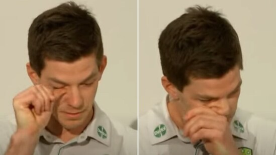 Tim Paine was an emotional wreck as he regretted his actions.&nbsp;(Screenshot)
