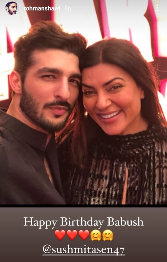 Rohman Shawl wishes Sushmita Sen on her 46th birthday.(Instagram)