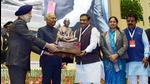 President Ram Nath Kovind and Union minister of housing and urban affairs, Hardeep Singh Puri, confer Swachh Survekshan Award 2021 to Indore, the cleanest city, for the 5th consecutive year, at Swachh Amrit Mahotsav, in New Delhi on Saturday. (ANI) President Ram Nath Kovind and Union minister of housing and urban affairs, Hardeep Singh Puri, confer Swachh Survekshan Award 2021 to Indore, the cleanest city, for the 5th consecutive year, at Swachh Amrit Mahotsav, in New Delhi on Saturday. (ANI)