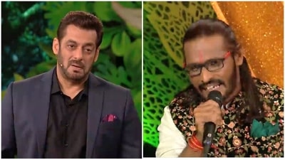 Salman Khan doesn't look too excited about the new wild cards. Salman Khan doesn't look too excited about the new wild cards.