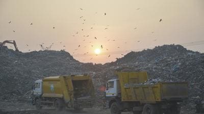 In January, 2019, the Uttar Pradesh solid waste monitoring committee directed shutdown of the landfill site at Pratap Vihar. (HT archive) In January, 2019, the Uttar Pradesh solid waste monitoring committee directed shutdown of the landfill site at Pratap Vihar. (HT archive)