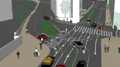 A blueprint of the proposed Nepean Sea Road footpath project. (BMC) A blueprint of the proposed Nepean Sea Road footpath project. (BMC)