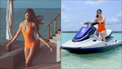 Pooja Hedge or Sanjana Sanghi, who rocked orange monokini better at Maldives? (Instagram/hegdepooja/bornaliicaldeira) Pooja Hedge or Sanjana Sanghi, who rocked orange monokini better at Maldives? (Instagram/hegdepooja/bornaliicaldeira)
