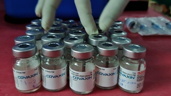 Bharat Biotech's Covaxin vaccine vials. (PRAFUL GANGURDE/HT PHOTO)