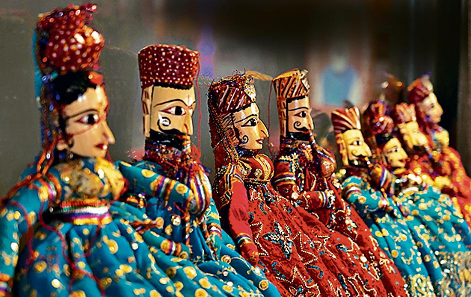 Colourful Rajasthani puppets are available for ₹1500 a pair and make for lovely gifting pieces. (Photo: Gokul VS/HT) Colourful Rajasthani puppets are available for ₹1500 a pair and make for lovely gifting pieces. (Photo: Gokul VS/HT)