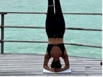 Pooja aces headstand in Bora Bora islands. Husband Nawab has the best compliment(Instagram/@poojabatra) Pooja aces headstand in Bora Bora islands. Husband Nawab has the best compliment(Instagram/@poojabatra)