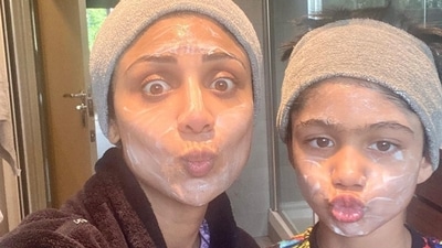 Shilpa Shetty and her son Viaan enjoyed a spa day on Sunday. Shilpa Shetty and her son Viaan enjoyed a spa day on Sunday.
