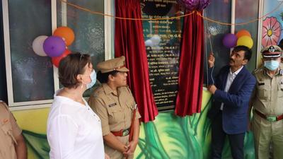 Pune police commissioner Amitabh Gupta inaugurated the room at the Sinhagad road police station on Saturday. The city police set up its first child-friendly room at the Cantonment station in Camp in December 2020. (HT PHOTO)