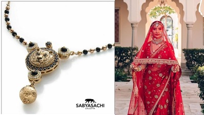 Netizens loved the inscription of a lion's face in the middle of the mangalsutra, which gave it a royal look. (Instagram)