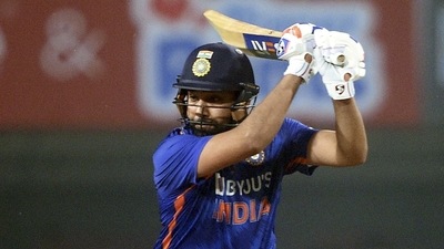 India captain Rohit Sharma plays a shot during their 2nd Twenty20 cricket match against New Zealand at JSCA International Stadium Complex in Ranchi, (PTI) India captain Rohit Sharma plays a shot during their 2nd Twenty20 cricket match against New Zealand at JSCA International Stadium Complex in Ranchi, (PTI)
