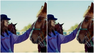 Ananya and her horse had a moment together. (Instagram/@ananyapanday) Ananya and her horse had a moment together. (Instagram/@ananyapanday)