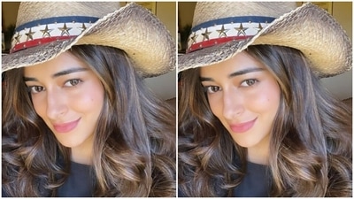 Ananya is getting in the Las Vegas mood in a cowboy hat. (Instagram/@ananyapanday) Ananya is getting in the Las Vegas mood in a cowboy hat. (Instagram/@ananyapanday)