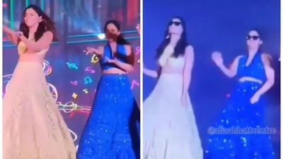 Alia Bhatt performed with her best Akansha Ranjan Kapoor and others at Anushka Ranjan and Aditya Seal’s sangeet. Alia Bhatt performed with her best Akansha Ranjan Kapoor and others at Anushka Ranjan and Aditya Seal’s sangeet.