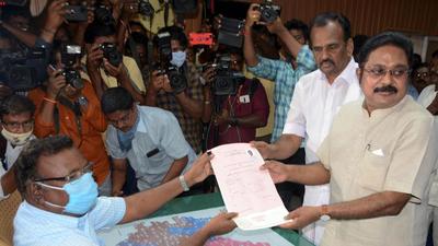 VK Sasikala’s nephew TTV Dhinakaran contested as an independent candidate from RK Nagar assembly constituency in Chennai, which fell vacant after late J Jayalalithaa’s death in 2016, and won. (PTI) VK Sasikala’s nephew TTV Dhinakaran contested as an independent candidate from RK Nagar assembly constituency in Chennai, which fell vacant after late J Jayalalithaa’s death in 2016, and won. (PTI)