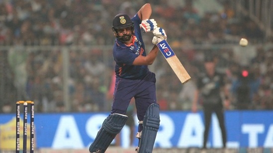 Kolkata, Nov 21 (ANI): India's Rohit Sharma plays a shot during the Third T20 International match between India and New Zealand, at Eden Gardens in Kolkata on Sunday. (ANI Photo)(ANI)