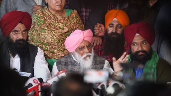 New Delhi: Farmer leader Balbir Singh Rajewal addresses the media on the repeal of the three farm laws at the Singhu border in New Delhi.&nbsp;(PTI / File Photo)