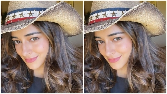 Ananya is getting in the Las Vegas mood in a cowboy hat.(Instagram/@ananyapanday)
