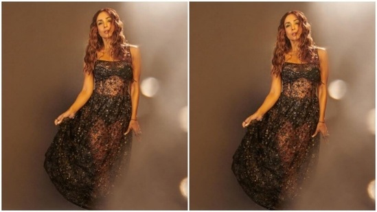 Malaika opted for classic golden stilettoes, for footwear.(Instagram/@manekaharisinghani)