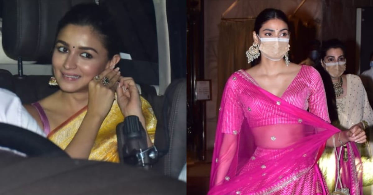 Alia Bhatt and Athiya Shetty at Anushka Ranjan and Aditya Seal's wedding. (Varinder Chawla) Alia Bhatt and Athiya Shetty at Anushka Ranjan and Aditya Seal's wedding. (Varinder Chawla)