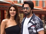 Ayushmann Khurrana and Vaani Kapoor are awaiting the release of their upcoming film Chandigarh Kare Aashiqui. The actors have started the promotions of the film in full swing and are spotted every day in various parts of Mumbai, setting newer fashion goals with their attires.(HT Photos/Varinder Chawla)