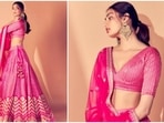 If you are a bride-to-be and still confused about your wedding outfit then you can take inspiration from Athiya Shetty's latest photoshoot in a red Anita Dongre lehenga.(Instagram/@elevate_promotions)