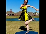 Dancer Autumn Klein asks viewers to guess the real colour of the dress she is wearing. (instagram/@autumnskelin) Dancer Autumn Klein asks viewers to guess the real colour of the dress she is wearing. (instagram/@autumnskelin)