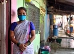 Shutika Dhwade, 40, a domestic help from Mumbai(Satish Bate/Hindustan Times)