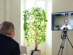 International Olympic Committee (IOC) President Thomas Bach has a virtual discussion with Chinese tennis player Peng Shuai in Lausanne, Switzerland, November 21, 2021.