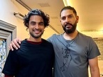 Tovino Thomas with Yuvraj Singh. Tovino Thomas with Yuvraj Singh.