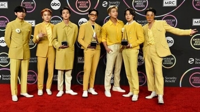 BTS won Favorite Pop Duo or Group, Favorite Pop Song for Butter and the Artist of the year at the American Music Awards on Sunday, Nov. 21, 2021, (Photo by Jordan Strauss/Invision/AP) (Invision) BTS won Favorite Pop Duo or Group, Favorite Pop Song for Butter and the Artist of the year at the American Music Awards on Sunday, Nov. 21, 2021, (Photo by Jordan Strauss/Invision/AP) (Invision)