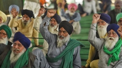 Farmer union leaders have stated the year-old agitation would continue until issues such as legal guarantee for MSP were resolved. (HT Photo)