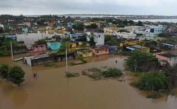 A view of a flooded area in Nellore in Andhra Pradesh. (AP) A view of a flooded area in Nellore in Andhra Pradesh. (AP)
