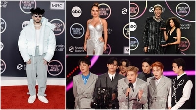 The AMAs added new categories this year, including favourite trending songs, favourite gospel artists and favourite Latin duo or group. Celebs like JoJo, BTS, The Weekend, Machine Gun Kelly and others attended the event in stylish designer wears. The AMAs added new categories this year, including favourite trending songs, favourite gospel artists and favourite Latin duo or group. Celebs like JoJo, BTS, The Weekend, Machine Gun Kelly and others attended the event in stylish designer wears.