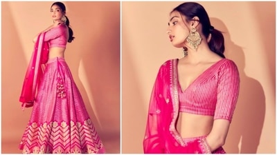 If you are a bride-to-be and still confused about your wedding outfit then you can take inspiration from Athiya Shetty's latest photoshoot in a red Anita Dongre lehenga. (Instagram/@elevate_promotions) If you are a bride-to-be and still confused about your wedding outfit then you can take inspiration from Athiya Shetty's latest photoshoot in a red Anita Dongre lehenga. (Instagram/@elevate_promotions)
