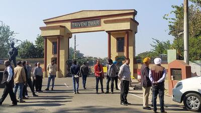 Officials outside the army camp in Pathankot where a grenade blast took place. (ANI) Officials outside the army camp in Pathankot where a grenade blast took place. (ANI)