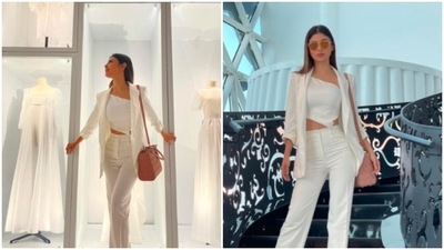 Mouni Roy is like a kid in the candy store as she attends Christian Dior: Designer of Dreams exhibition presented at M7, a design and innovation hub located in Msheireb Downtown Doha. (Instagram/@imouniroy)