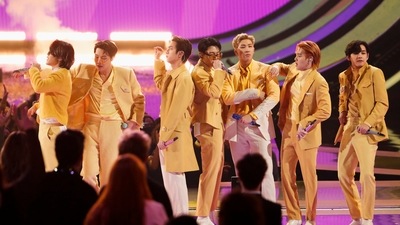 BTS performs during the 49th Annual American Music Awards. (REUTERS)