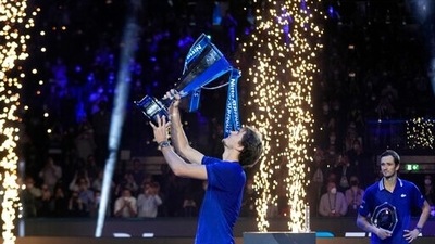 Alexander Zverev downs Daniil Medvedev to win second ATP Finals crown (AP) Alexander Zverev downs Daniil Medvedev to win second ATP Finals crown (AP)