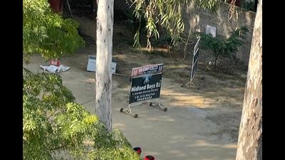 The site where the grenade blast took place at CIA office in SBS Nagar on the intervening night of November 7 and 8.