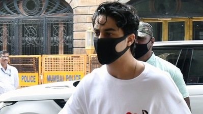 Aryan Khan, son of Bollywood actor Shah Rukh Khan, reaches Narcotics Control Bureau's (NCB) office for his weekly attendance. (Deepak Salvi)