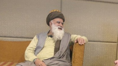 File photo: Abdul Rasul Sayyaf. (@HekmatKarzai/Twitter)