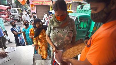 The affidavit said that no one will be deprived of food grains even after the introduction of the door to door step ration scheme and the fair price shops will continue to exist. (Raj K Raj/HT Archive) The affidavit said that no one will be deprived of food grains even after the introduction of the door to door step ration scheme and the fair price shops will continue to exist. (Raj K Raj/HT Archive)