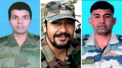 From left: Major Maheshkumar Bhure, Major Vibhuti Shankar Dhoundiyal and Naib Subedar Sombir. From left: Major Maheshkumar Bhure, Major Vibhuti Shankar Dhoundiyal and Naib Subedar Sombir.