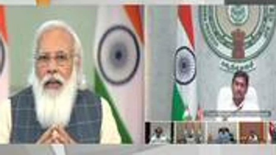 PM Modi while reviewing Covid-19 situation in 6 states. (ANI)