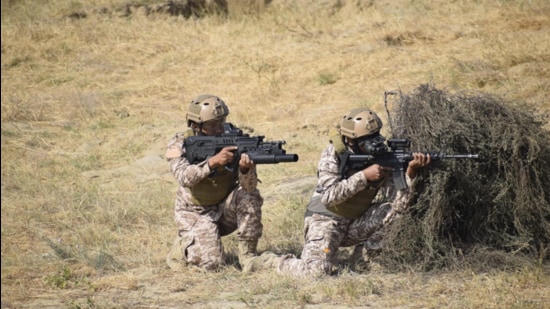 File photo: Special Forces simulate a raid on an enemy post. (Indian Army)