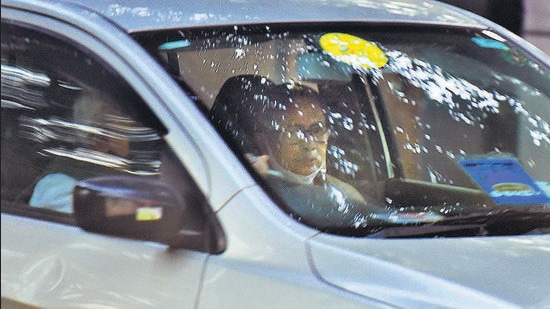 West Bengal chief minister Mamata Banerjee arrives at South Avenue road house, in New Delhi, on Monday. (Raj K Raj/Ht)