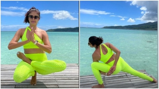 Pooja Batra does the Floating Camel yoga asana in new workout post