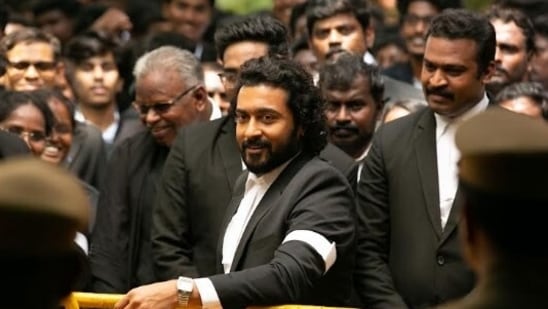 Suriya in a still from Jai Bhim.&nbsp;